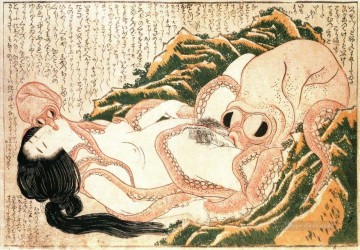 El sueño de la esposa del pescador Katsushika Hokusai Sexual Pinturas al óleo
